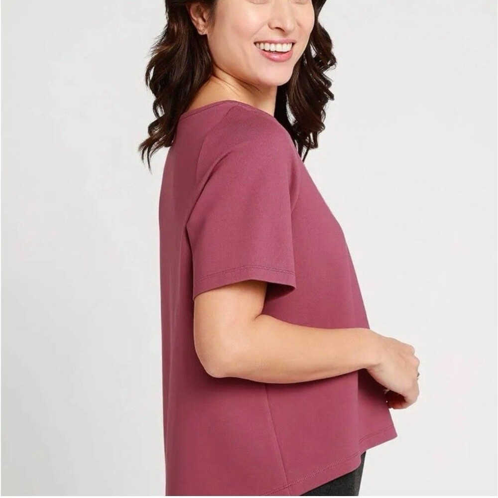 Betabrand New Pink Stretch Top Boxy Hi-Low L - Picture 3 of 3